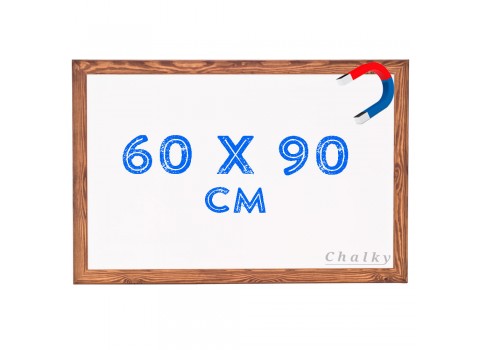 Chalky Manyetik Beyaz Yazı Tahtası Ahşap Çerçeveli 60x90 cm